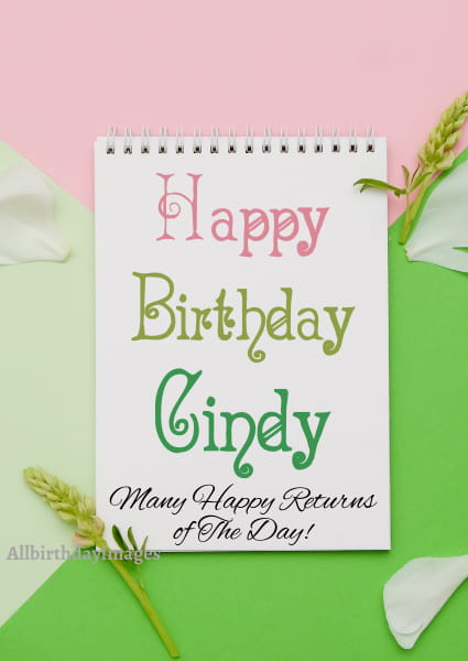 Happy Birthday Cindy Cards