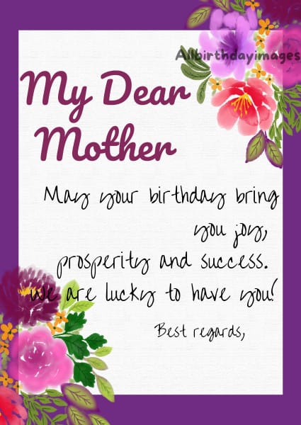 Happy Birthday Mother Cards