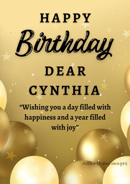 Happy Birthday Cynthia Cards