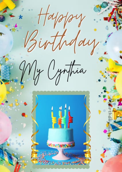 Happy Birthday Cynthia Cards