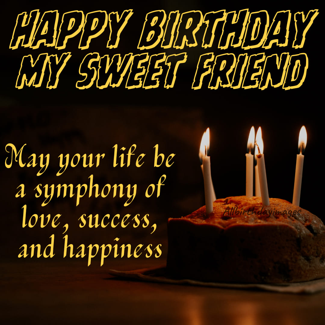 Happy Birthday Friend Cake Image