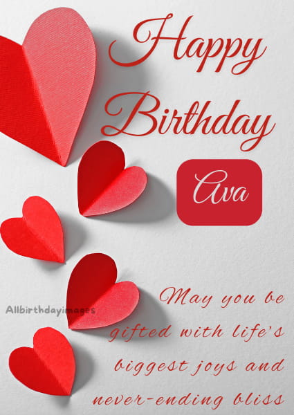 Happy Birthday Ava Card
