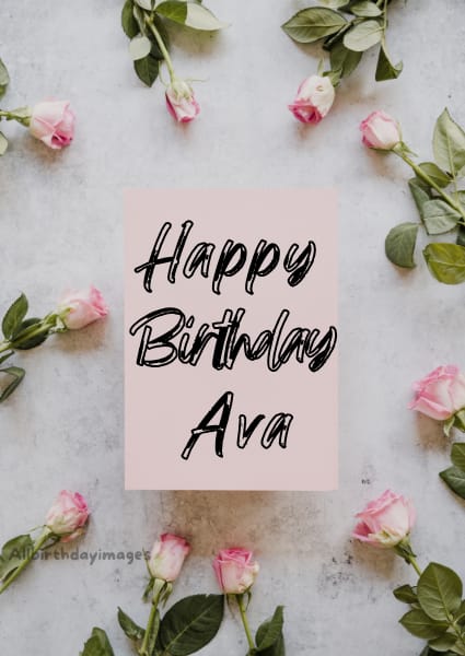 Happy Birthday Ava Card