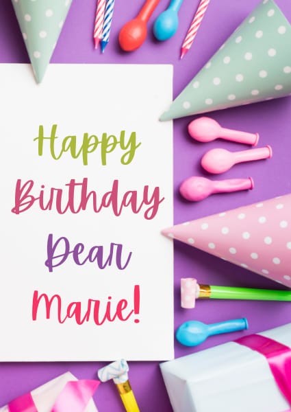 Happy Birthday Marie Card