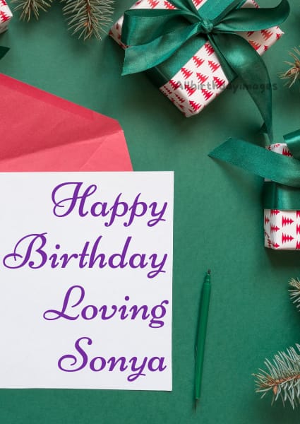 Happy Birthday Sonya