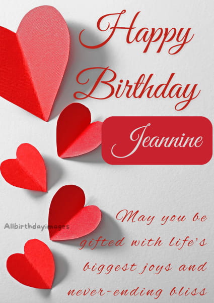Happy Birthday Card for Jeannine
