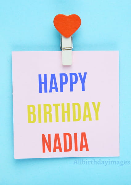 Happy Birthday Card for Nadia