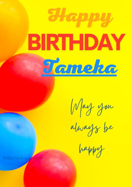 Happy Birthday Card for Tameka